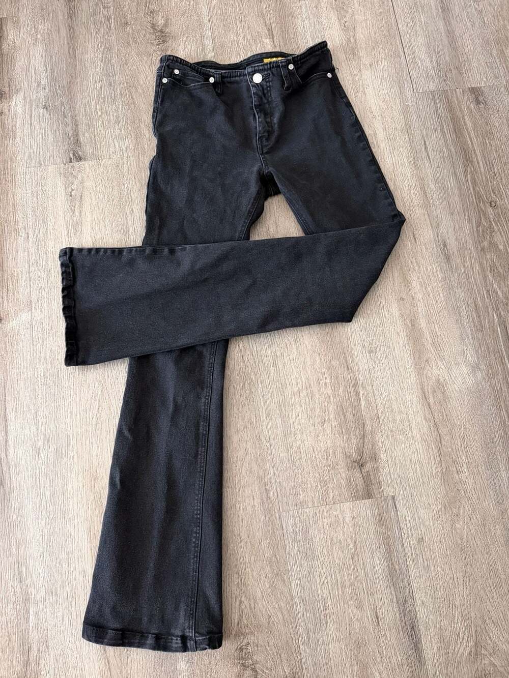 UNIF Black Split Hem Flare Jeans